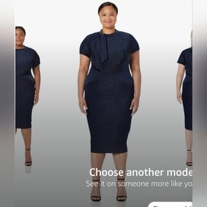 NWT Black Pin Stripe Pencil Dress XXL